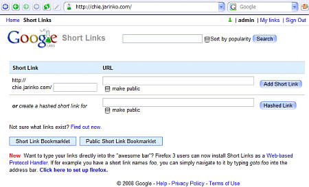 Google Short Links